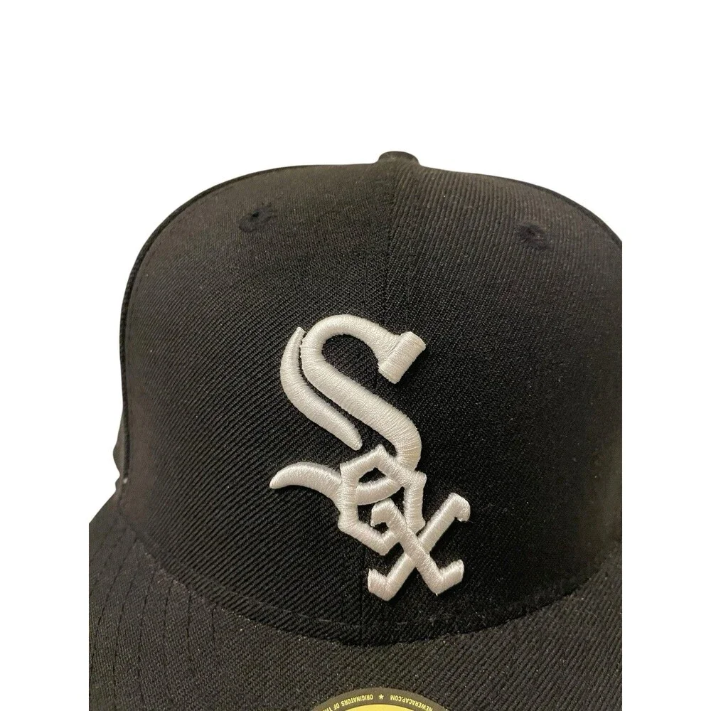 New Era 59Fifty Chicago White Sox Black Fitted Cap Size 7 1/4 MLB - Picture 5 of 8